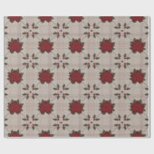 Poinsettia Twill Cadeaupapier (Vlak)