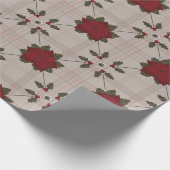 Poinsettia Twill Cadeaupapier (Hoek)