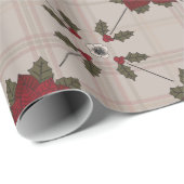 Poinsettia Twill Cadeaupapier (Rol Hoek)