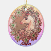 Poinsettia Unicorn Keramisch Ornament (Links)