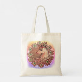 Poinsettia Unicorn Tote Bag (Achterkant)