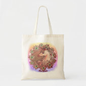 Poinsettia Unicorn Tote Bag (Voorkant)