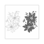 Poinsettia Vakantie Bloemen Rubber Stamp Rubberstempel (Afrduk)