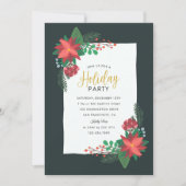 Poinsettia Vakantie Feest Kaart (Voorkant)