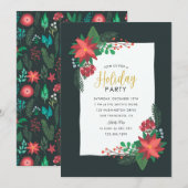 Poinsettia Vakantie Feest Kaart (Voorkant / Achterkant)
