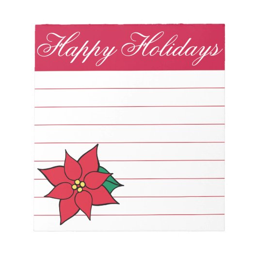 Poinsettia Vakantie Notitieblok (Voorkant)