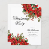 Poinsettia Vakantie Uitnodigen Programma & Menu (Voorkant / Achterkant)