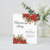 Poinsettia Vakantie Uitnodigen Programma & Menu (Staand voorkant)