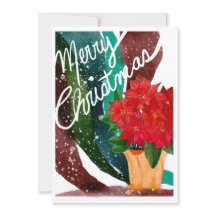 Poinsettia Vakantiekaart leeg