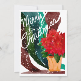Poinsettia Vakantiekaart leeg Feestdagenkaart