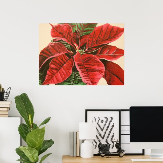 Poinsettia van Jenny Koch Poster (Thuiskantoor)