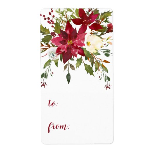 Poinsettia vanaf Kerstmis Etiket (Voorkant)