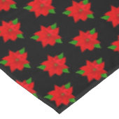 Poinsettia-ventilatorpatroon op zwart tafelkleed (Gekanteld)