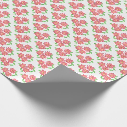 Poinsettia Verpakkingspapier Cadeaupapier (Hoek)