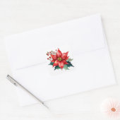Poinsettia Vierkante Sticker (Envelop)