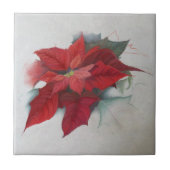 Poinsettia Vloeiend kerstoliefilter Tegeltje (Voorkant)