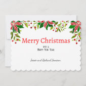 Poinsettia Voeg Handtekening & Groet toe Feestdagenkaart (Achterkant)