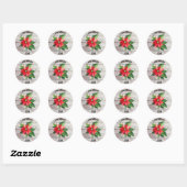 Poinsettia Vrede & Liefde - Ronde Sticker (Vel)