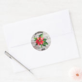 Poinsettia Vrede & Liefde - Ronde Sticker (Envelop)