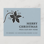 Poinsettia Vrolijk Kerstfeest Nieuw Huis Aankondigingskaart (Voorkant)