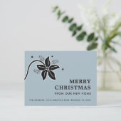 Poinsettia Vrolijk Kerstfeest Nieuw Huis Aankondigingskaart (Staand voorkant)