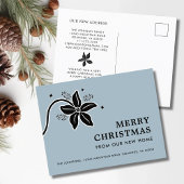 Poinsettia Vrolijk Kerstfeest Nieuw Huis Aankondigingskaart