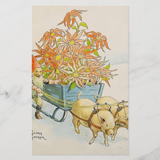 "Poinsettia Wagon" door Jenny Nystrom Briefpapier (Voorkant)