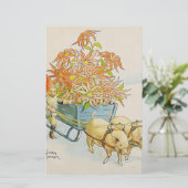 "Poinsettia Wagon" door Jenny Nystrom Briefpapier (Staand voorkant)