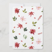 Poinsettia Waterverf kerstfeest Kaart (Achterkant)