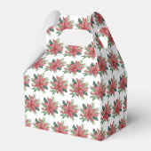 Poinsettia Waterverf Rode Bloemen Kerstmis Bedankdoosjes (Achterkant)