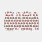 Poinsettia Waterverf Rode Bloemen Kerstmis Bedankdoosjes (Uitgevouwen)