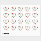 Poinsettia Wedding Hart Sticker (Vel)