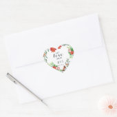 Poinsettia Wedding Hart Sticker (Envelop)