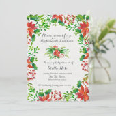 Poinsettia Wedding Kaart (Staand voorkant)