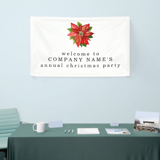 Poinsettia Welkom bij Company Christmas Party Spandoek (Beurs)