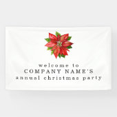 Poinsettia Welkom bij Company Christmas Party Spandoek (Horizontaal)