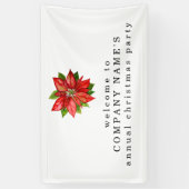 Poinsettia Welkom bij Company Christmas Party Spandoek (Verticaal)