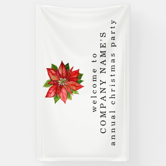 Poinsettia Welkom bij Company Christmas Party Spandoek (Verticaal)