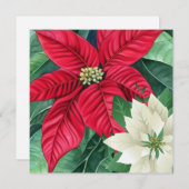 Poinsettia-Wenskaart Bedankkaart (Voorkant / Achterkant)