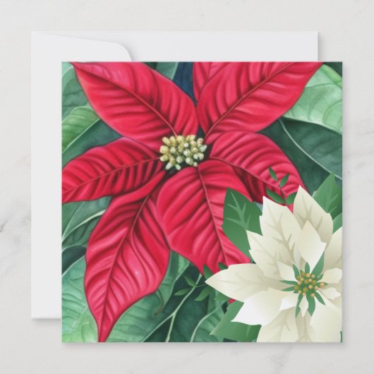 Poinsettia-Wenskaart Bedankkaart (Voorkant)