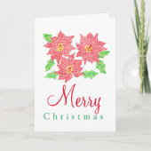 Poinsettia-Wenskaart Feestdagen Kaart (Voorkant)