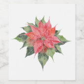 Poinsettia Wijn Etiket (Enkel label)