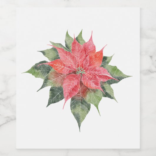  Poinsettia Wijn Etiket (Enkel label)