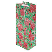 Poinsettia Wine Gift Bag Wijn Cadeautas (Achterkant Gekanteld)