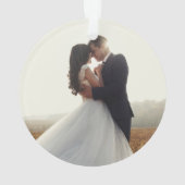 Poinsettia Winter Botanische Monogram Kerstmis Ornament (achterkant)