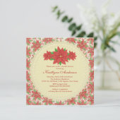  Poinsettia Winter Bridal Shower Kaart (Staand voorkant)