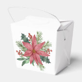 Poinsettia Winter Bruiloft Rode Bloemen Kerstmis Bedankdoosjes (Achterkant)
