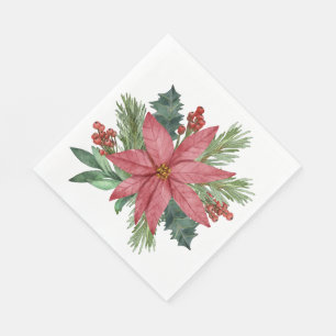 Poinsettia Winter Bruiloft Rood Bloemstuk Kerstmis Servet