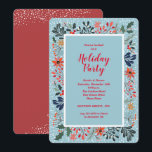 Poinsettia Winter Flowers Holiday Invitations<br><div class="desc">Stijlvolle,  moderne waterverf winterbloemen - poinsettias,  bessen en bladeren om je feestelijke kerstfeestfeestdag in de vorm van een kerstbrief. Punten in onze winkel koppelen.</div>