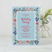 Poinsettia Winter Flowers Holiday Invitations (Staand voorkant)